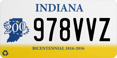 IN license plate 978VVZ