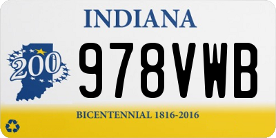 IN license plate 978VWB