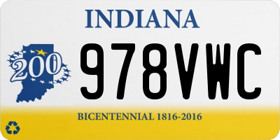 IN license plate 978VWC