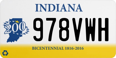IN license plate 978VWH