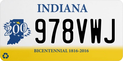 IN license plate 978VWJ
