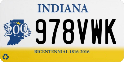 IN license plate 978VWK