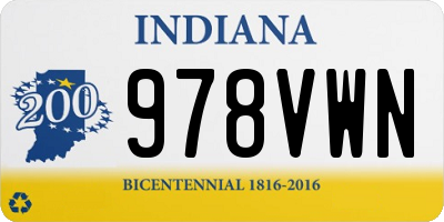 IN license plate 978VWN