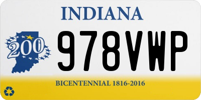 IN license plate 978VWP
