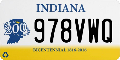 IN license plate 978VWQ