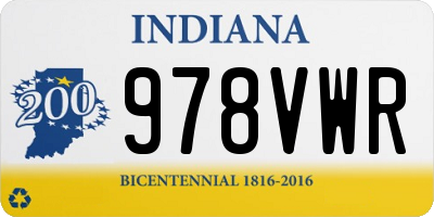 IN license plate 978VWR