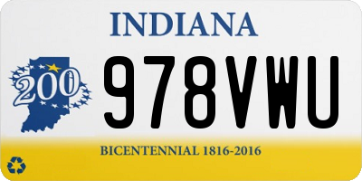 IN license plate 978VWU