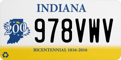 IN license plate 978VWV