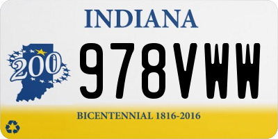 IN license plate 978VWW