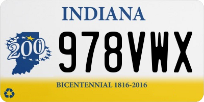 IN license plate 978VWX