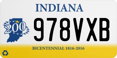 IN license plate 978VXB