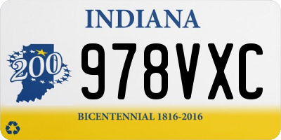 IN license plate 978VXC