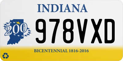 IN license plate 978VXD