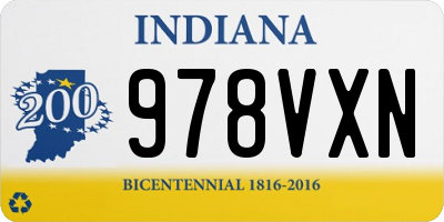 IN license plate 978VXN
