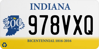 IN license plate 978VXQ