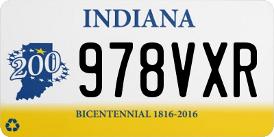 IN license plate 978VXR