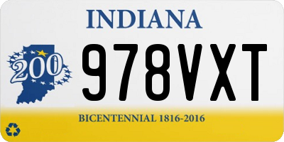 IN license plate 978VXT