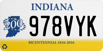 IN license plate 978VYK
