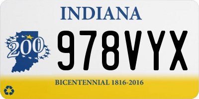IN license plate 978VYX