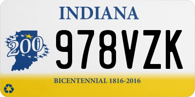 IN license plate 978VZK