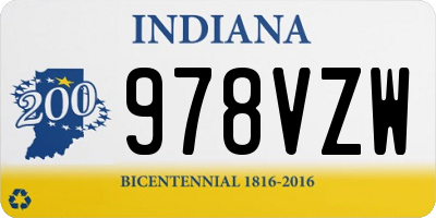 IN license plate 978VZW