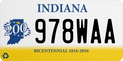 IN license plate 978WAA