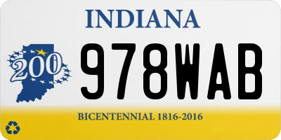 IN license plate 978WAB