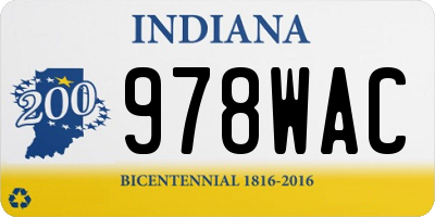 IN license plate 978WAC