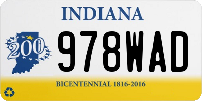 IN license plate 978WAD