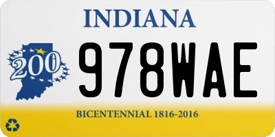 IN license plate 978WAE