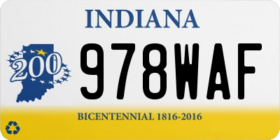 IN license plate 978WAF