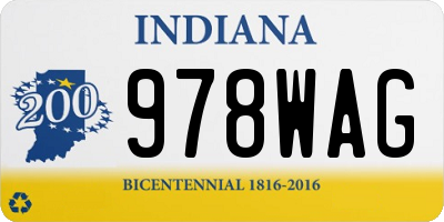 IN license plate 978WAG