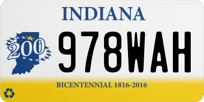 IN license plate 978WAH