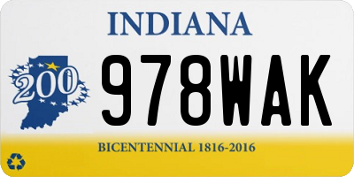 IN license plate 978WAK