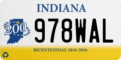 IN license plate 978WAL