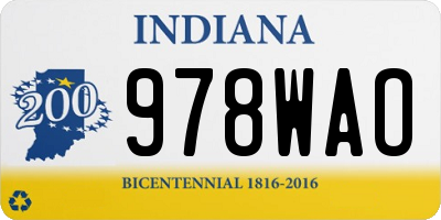 IN license plate 978WAO