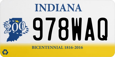 IN license plate 978WAQ