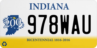 IN license plate 978WAU