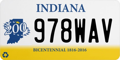 IN license plate 978WAV