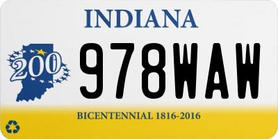 IN license plate 978WAW