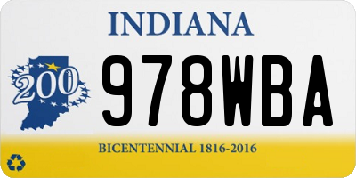 IN license plate 978WBA