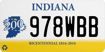 IN license plate 978WBB