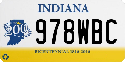 IN license plate 978WBC