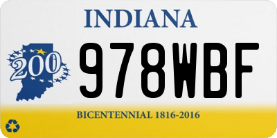 IN license plate 978WBF