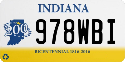 IN license plate 978WBI