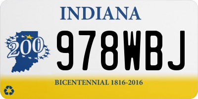 IN license plate 978WBJ