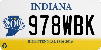 IN license plate 978WBK