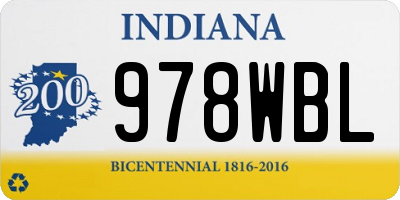 IN license plate 978WBL