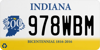IN license plate 978WBM