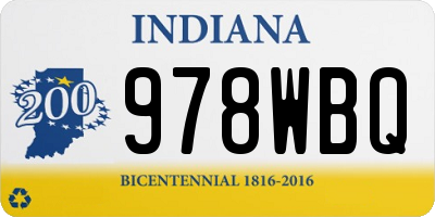 IN license plate 978WBQ